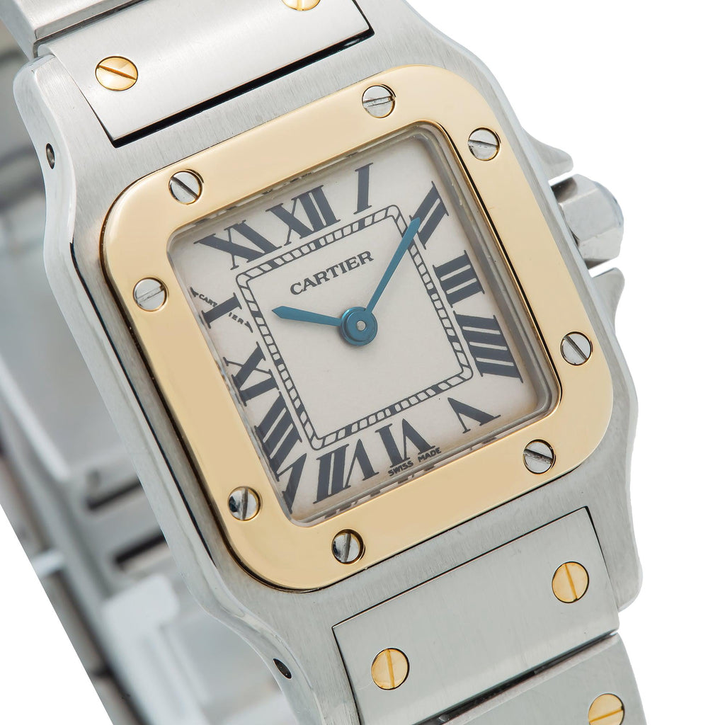 Pre-Owned Cartier Santos Galbee W20012C4 24MM Cream Dial With Two Tone Bracelet