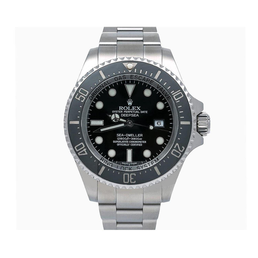 Pre-Owned Rolex Sea-Dweller Deepsea 44MM 116660 Black Dial Black Ceramic Bezel Stainless Steel Oyster Bracelet