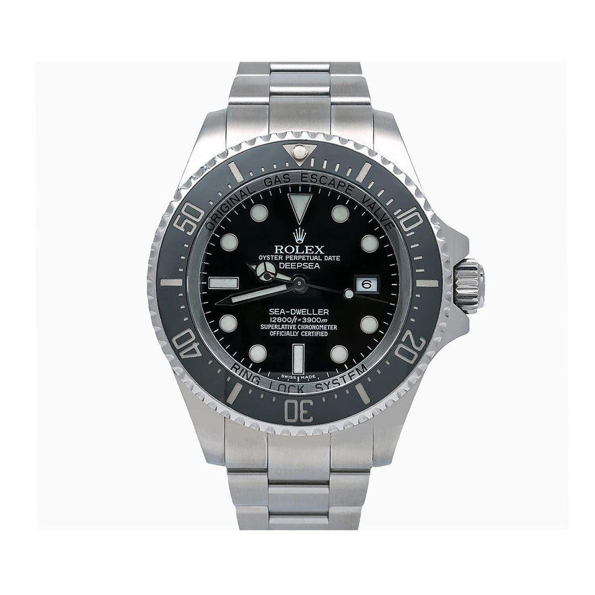 Pre-Owned Rolex Sea-Dweller Deepsea 44MM 116660 Black Dial Black Ceramic Bezel Stainless Steel Oyster Bracelet