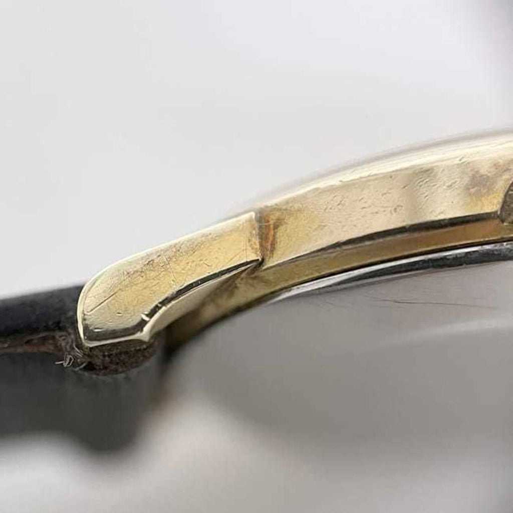 Pre-Owned Omega De Ville Watch f-25030 Gold Black Women's SS Leather Manual Winding OMEGA Dial...