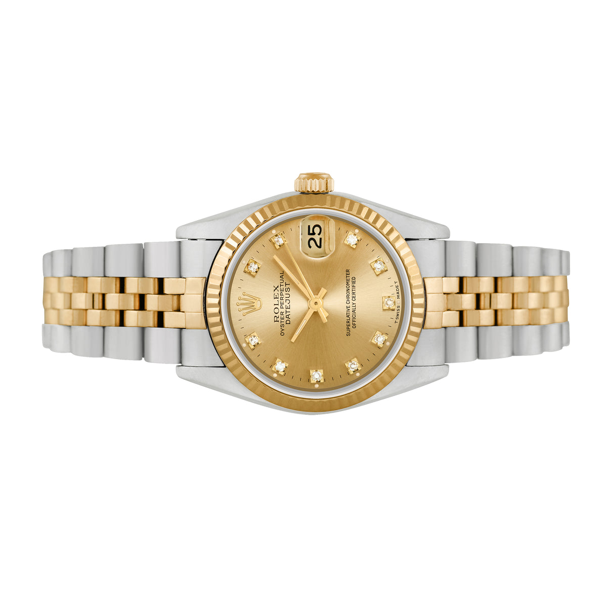 Pre-Owned Rolex Midsize Datejust 31mm Yellow gold and Stainless steel Jubilee Wristwatch