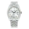 Pre-Owned Rolex Datejust 36MM 116234 Silver Diamond Dial Fluted Bezel Stainless Steel Jubilee Bracelet