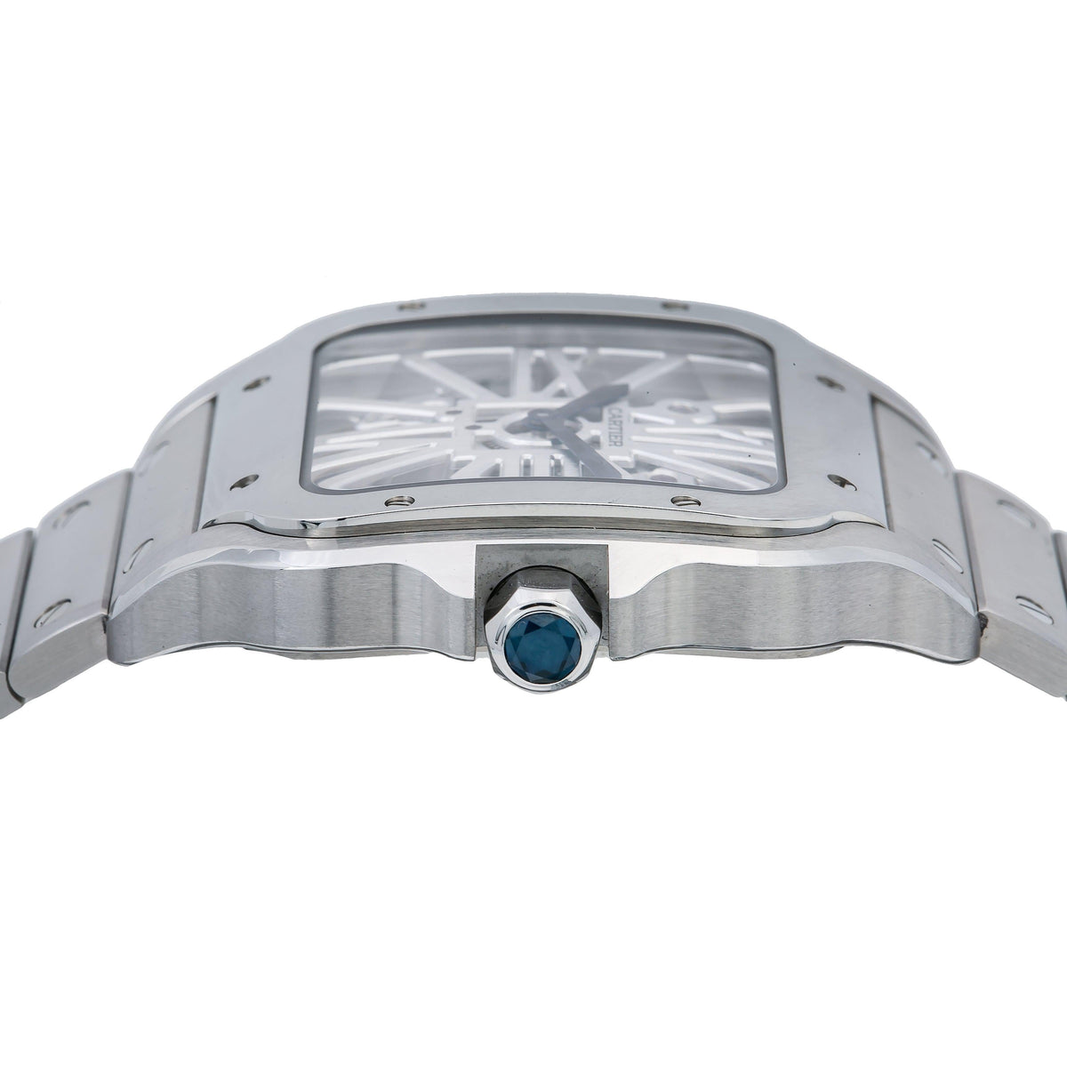 Pre-Owned Cartier Santos WHSA0015 39.8MM White Dial With Stainless Steel Bracelet