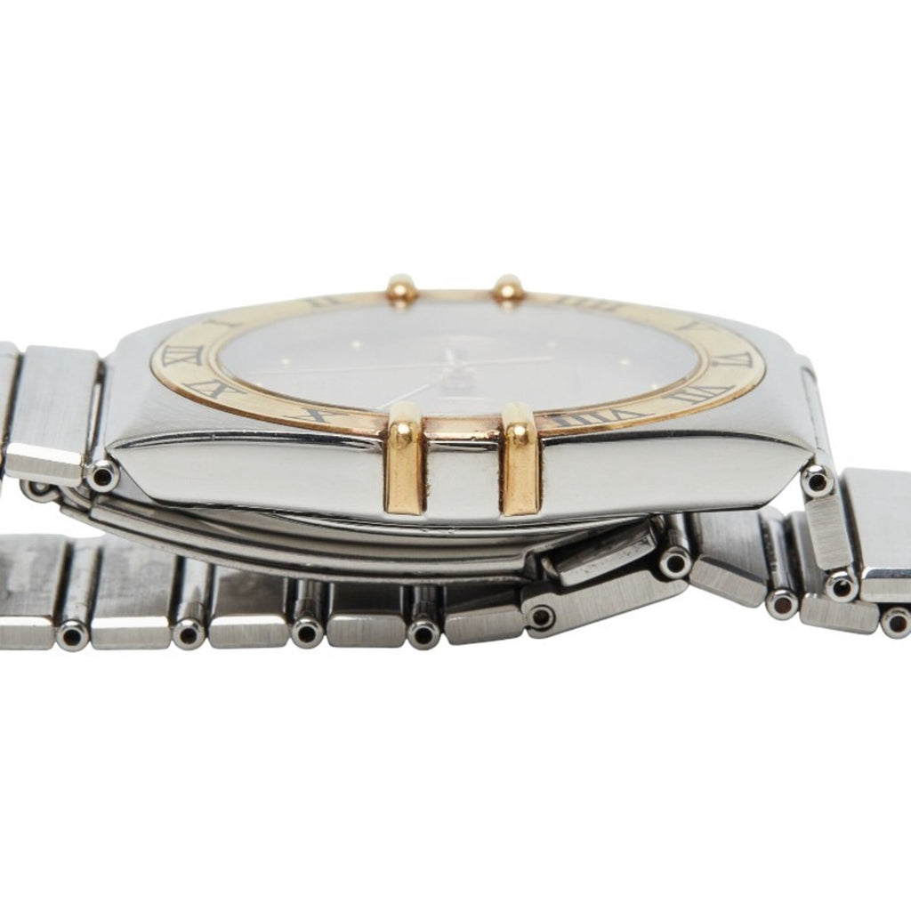 Pre-Owned Omega Constellation Day-Date Watch 396.1070 Quartz Gold Dial Stainless Steel Solid...