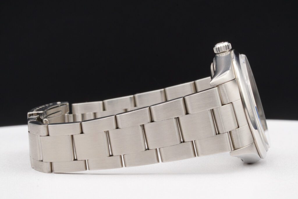 Pre-Owned Mens Rolex Stainless Steel Air-King Watch Salmon Arabic Dial 14000