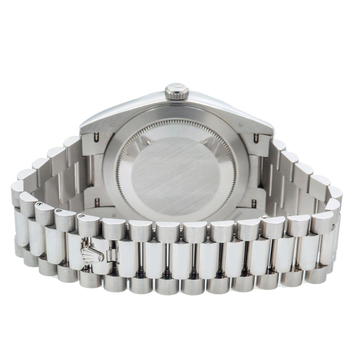 Pre-Owned Rolex Day-Date 40MM 228206 Ice Blue Roman Dial Platinum Smooth Bezel Platinum President Bracelet