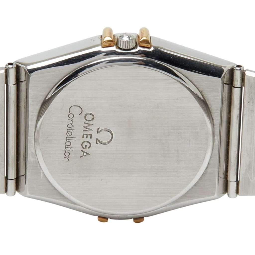 Pre-Owned Omega Constellation Day-Date Watch 396.1070 Quartz Gold Dial Stainless Steel Solid...