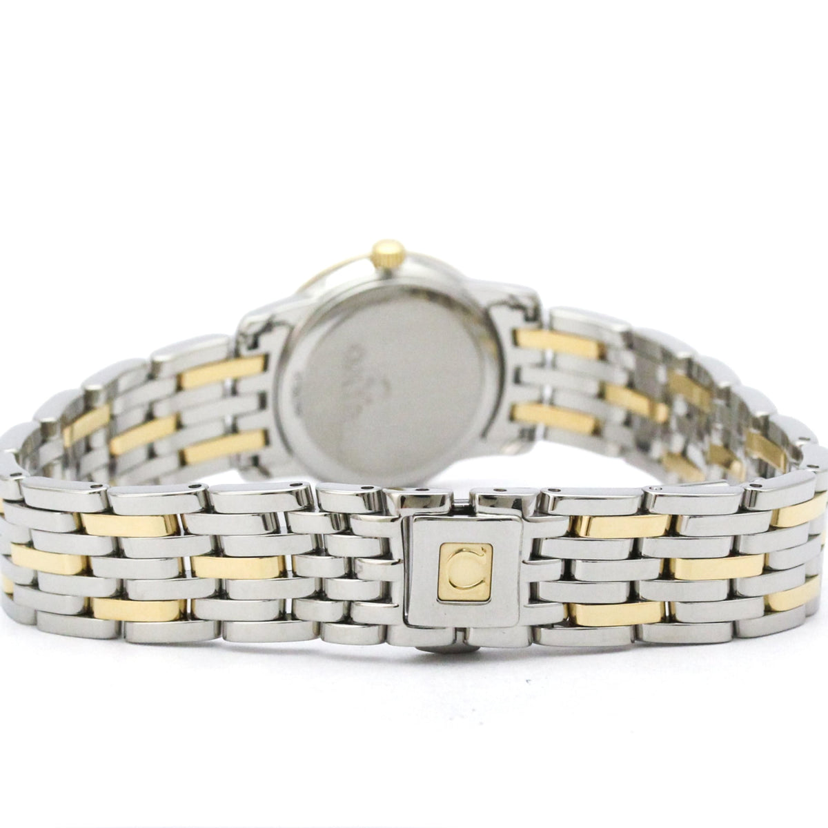 Pre-Owned OMEGA De Ville Prestige Diamond MOP Dial 18K Gold Steel Watch 4375.75 Polished