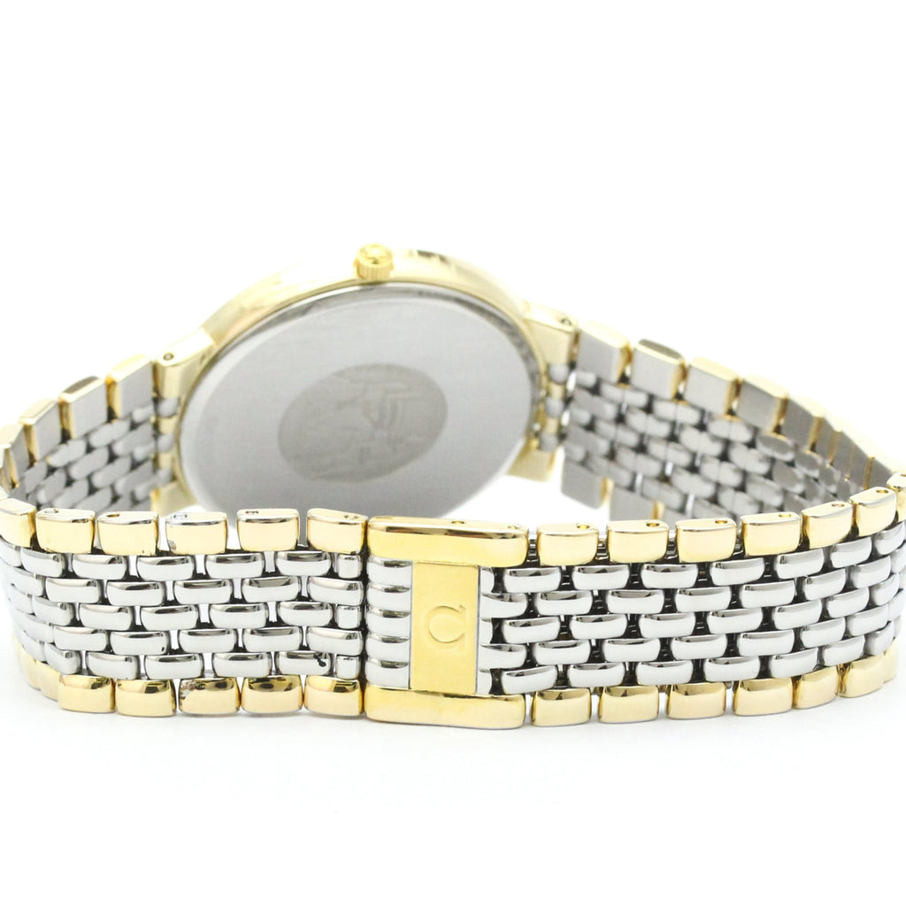 Pre-Owned OMEGA De Ville Gold Plated Steel Quartz Mens Watch 396.1012 Polished