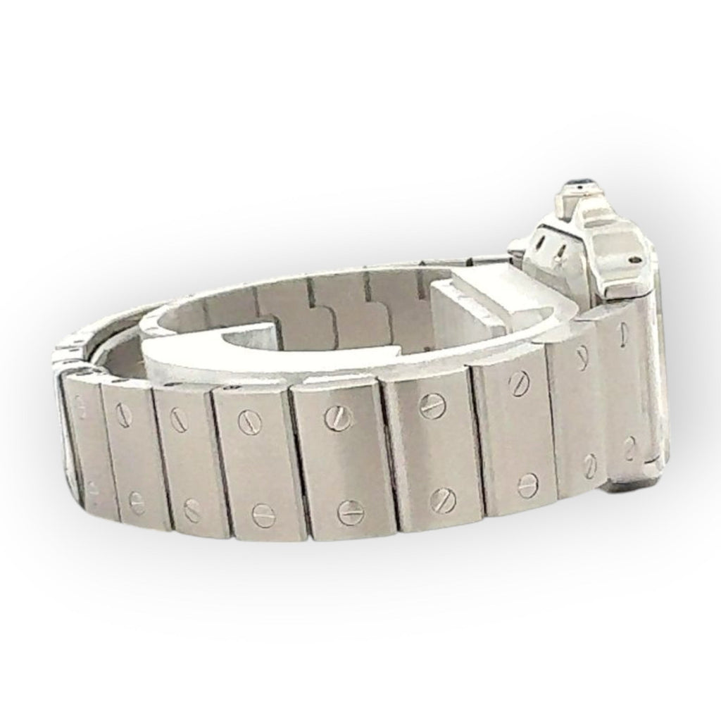 Pre-Owned Cartier Santos Galbée 2423 Women’s Stainless Steel White Dial 24mm Quartz Watch –