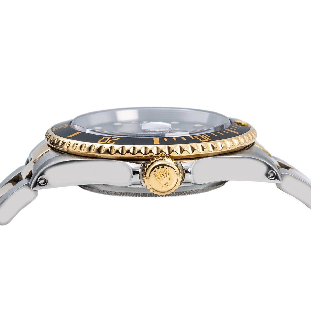 Pre-Owned Rolex Submariner Date 40MM 16613 Black Dial Black Ceramic Bezel Two Tone Yellow Gold Oyster Bracelet