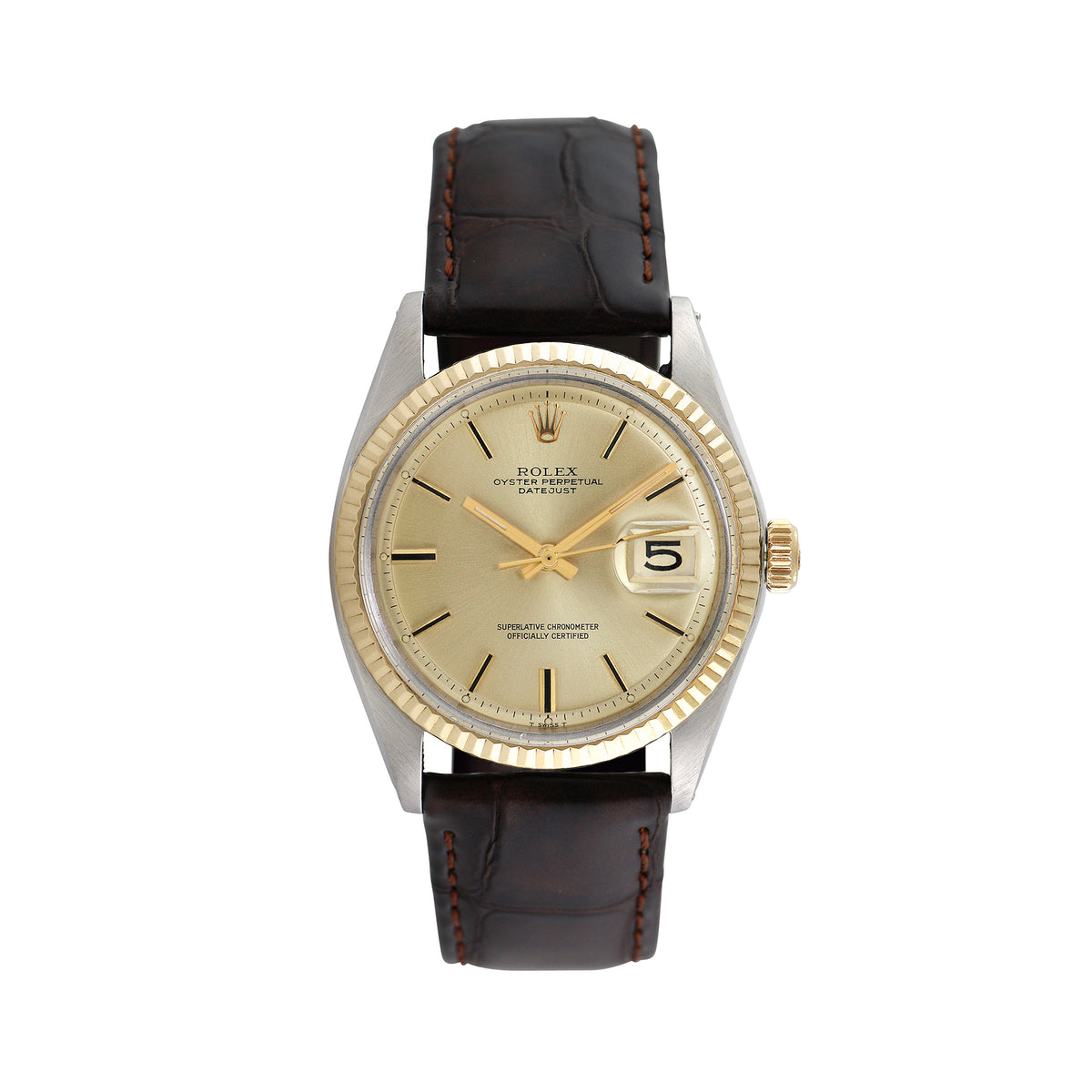 Pre-Owned Rolex Men's Datejust 36mm Generic brown leather Wristwatch