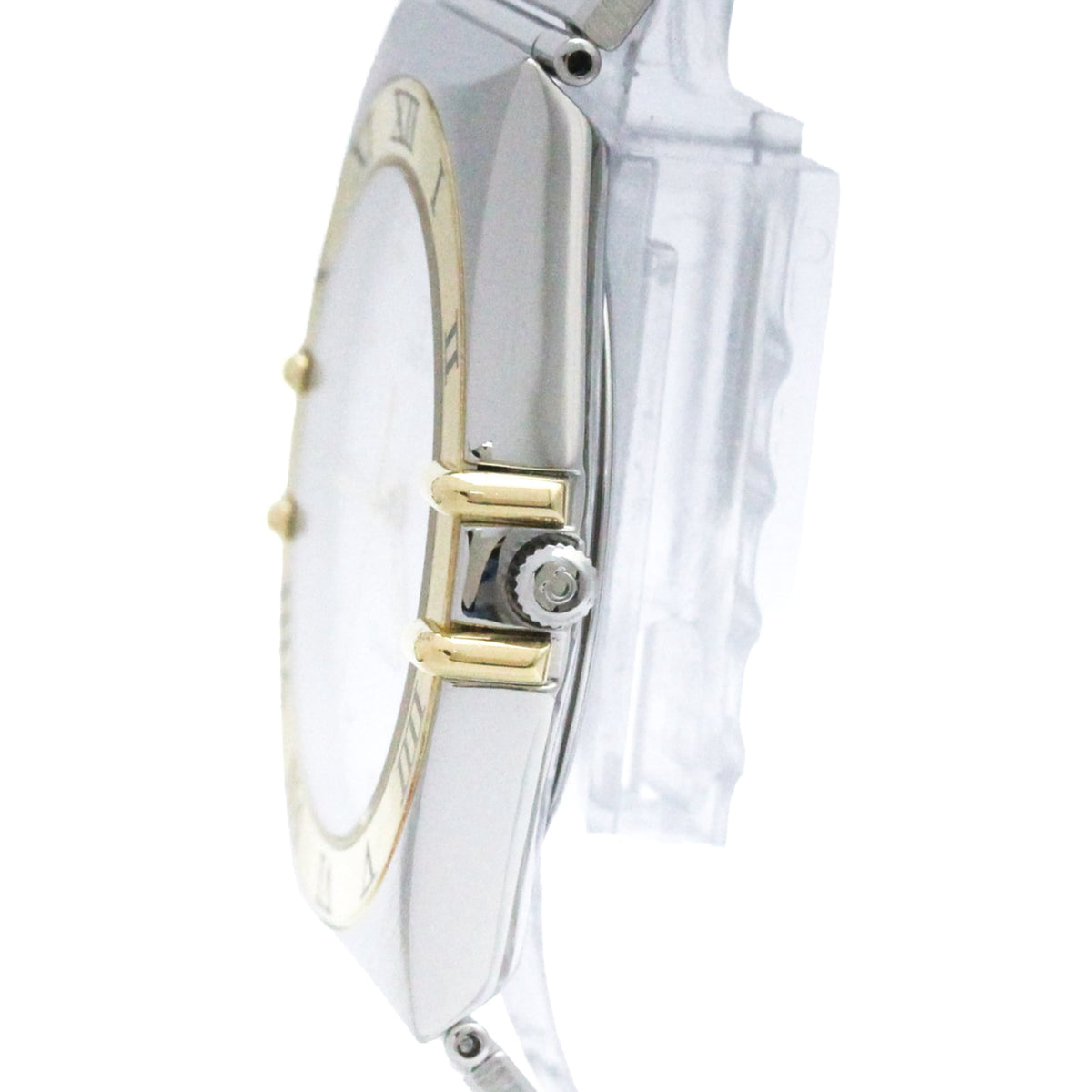 Pre-Owned OMEGA Constellation 18K Gold Steel Quartz Mens Watch 396.1070 Polished