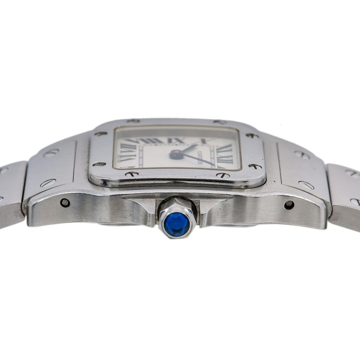 Pre-Owned Cartier Santos Galbee W20056D6 24MM White Dial With Stainless Steel Bracelet