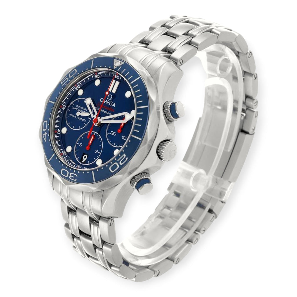 Pre-Owned Omega Seamaster Diver 300M 44 Blue Dial 212.30.42.50.03.001 Mens Watch
