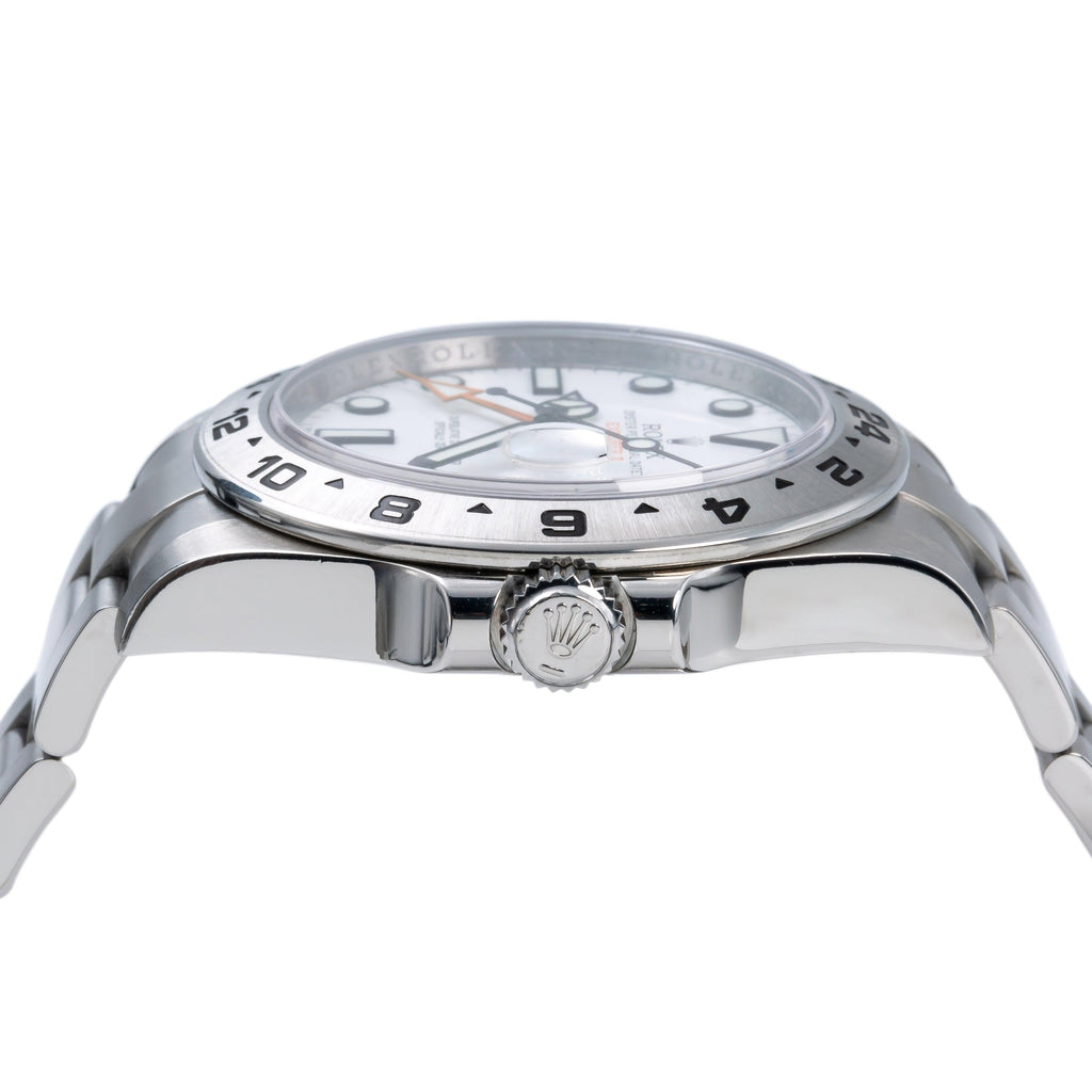 Pre-Owned Rolex Explorer II 42MM 216570 Polar White Dial Stainless Steel Bezel Stainless Steel Oyster Bracelet