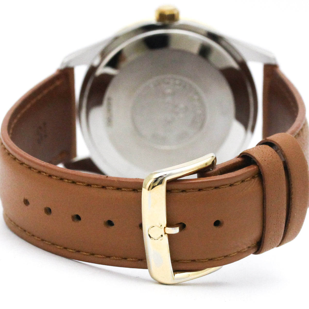 Pre-Owned OMEGA Automatic 18K Gold Steel Automatic Mens Watch 166.0285 Polished