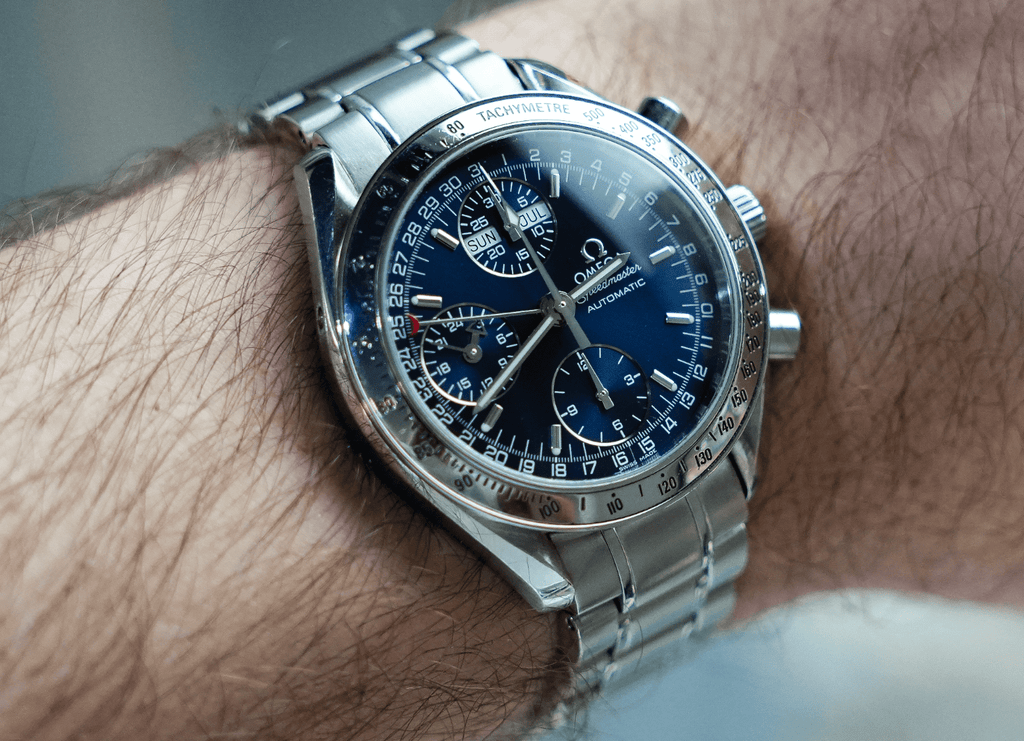Pre-Owned Omega Speedmaster Day-Date 3523.80.00 â€“ 39mm Blue Dial with Stainless Steel Bracelet