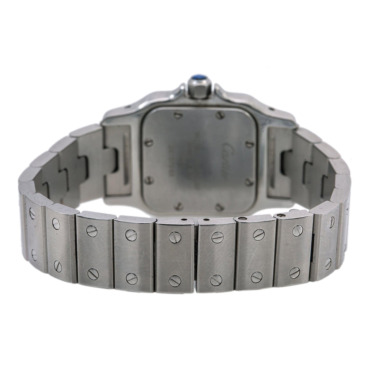 Pre-Owned Cartier Santos Galbee W20056D6 24MM White Dial With Stainless Steel Bracelet