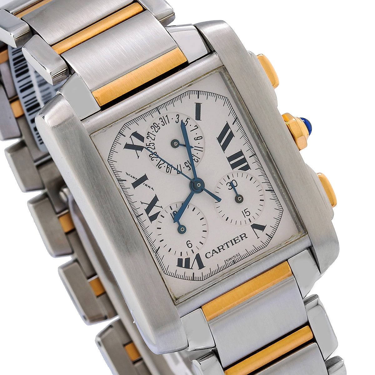 Pre-Owned Cartier Tank Française Chronograph W51004Q4 – 28mm White Dial | Stainless Steel Bracelet