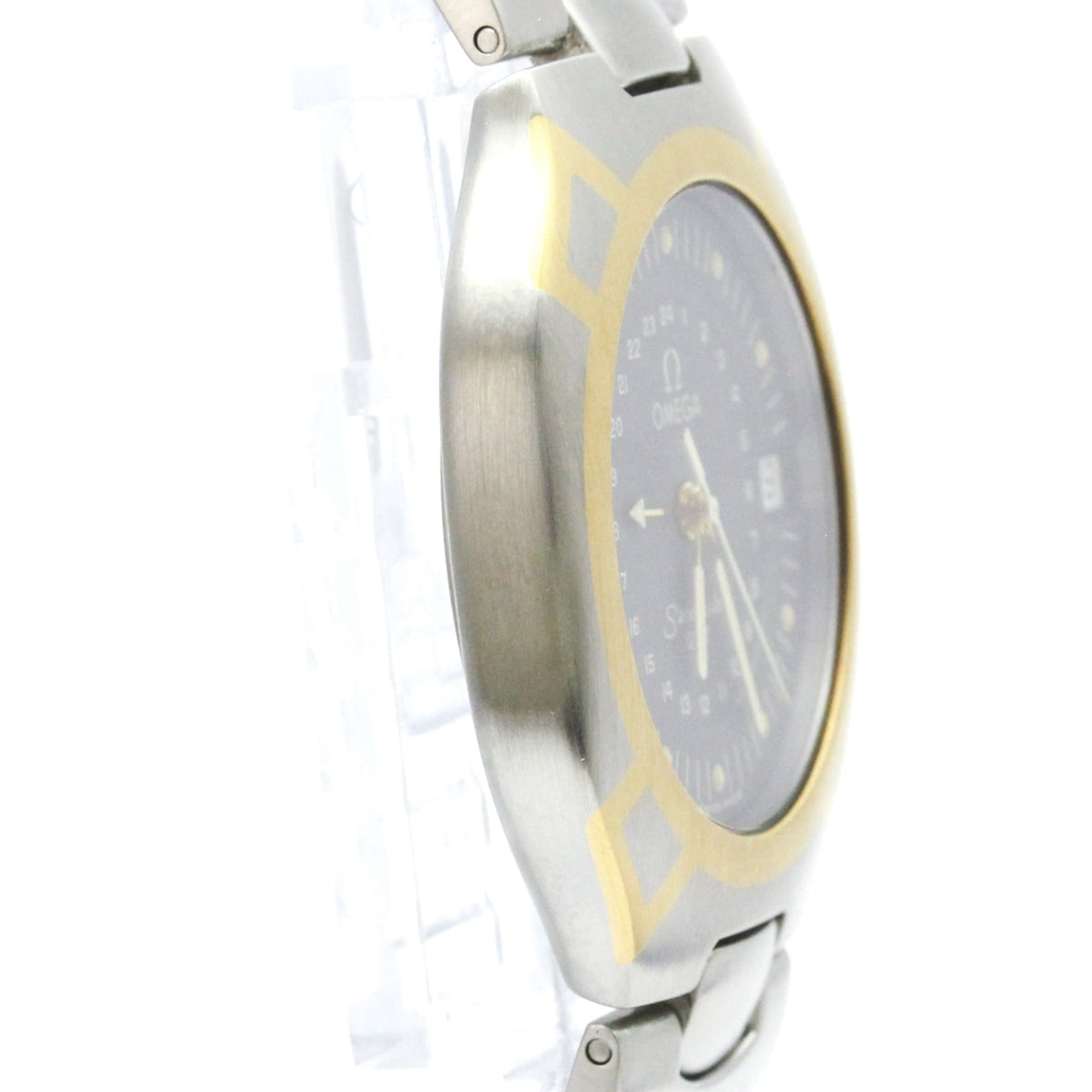 Pre-Owned OMEGA Seamaster Polaris GMT 18K Gold Steel Mens Watch 396.1122 Polished