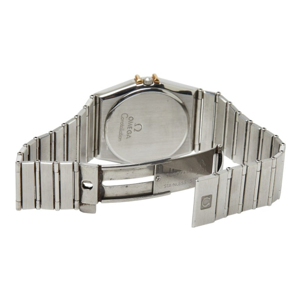 Pre-Owned Omega Constellation Day-Date Watch 396.1070 Quartz Gold Dial Stainless Steel Solid...