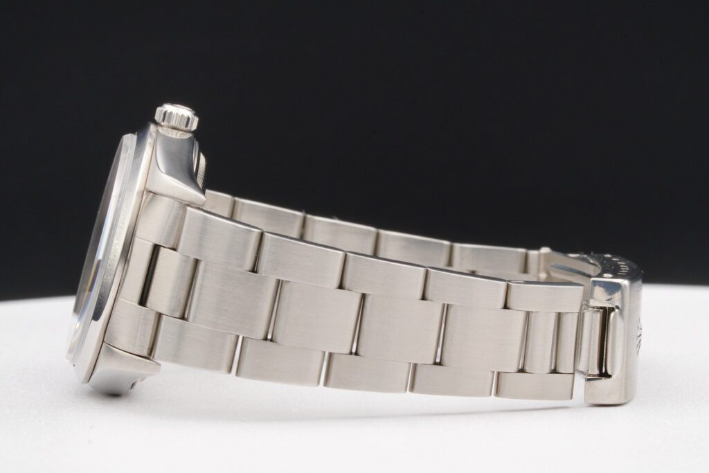 Pre-Owned Mens Rolex Stainless Steel Air-King Watch Salmon Arabic Dial 14000
