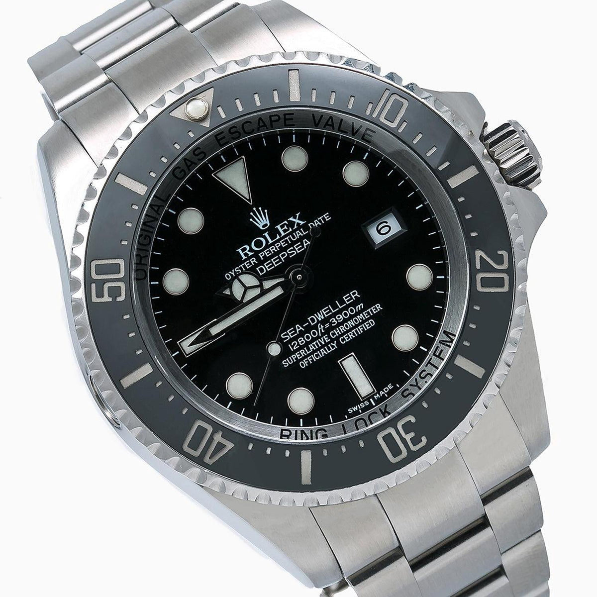Pre-Owned Rolex Sea-Dweller Deepsea 44MM 116660 Black Dial Black Ceramic Bezel Stainless Steel Oyster Bracelet