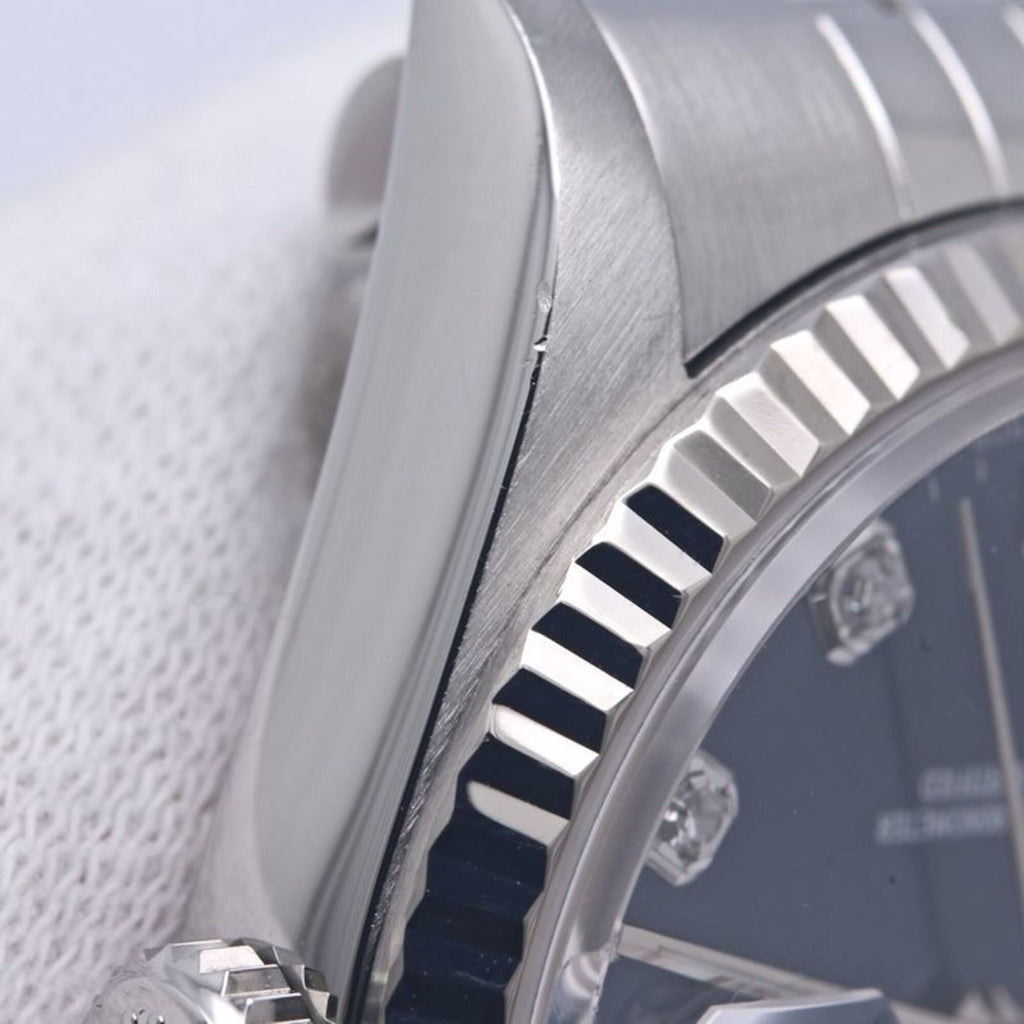 Pre-Owned ROLEX Datejust 10P Diamond 16234G Men's Watch 18K White Gold x Stainless Steel 40300