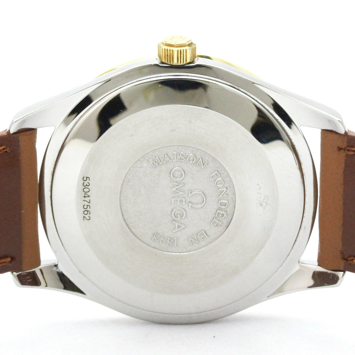 Pre-Owned OMEGA Automatic 18K Gold Steel Automatic Mens Watch 166.0285 Polished