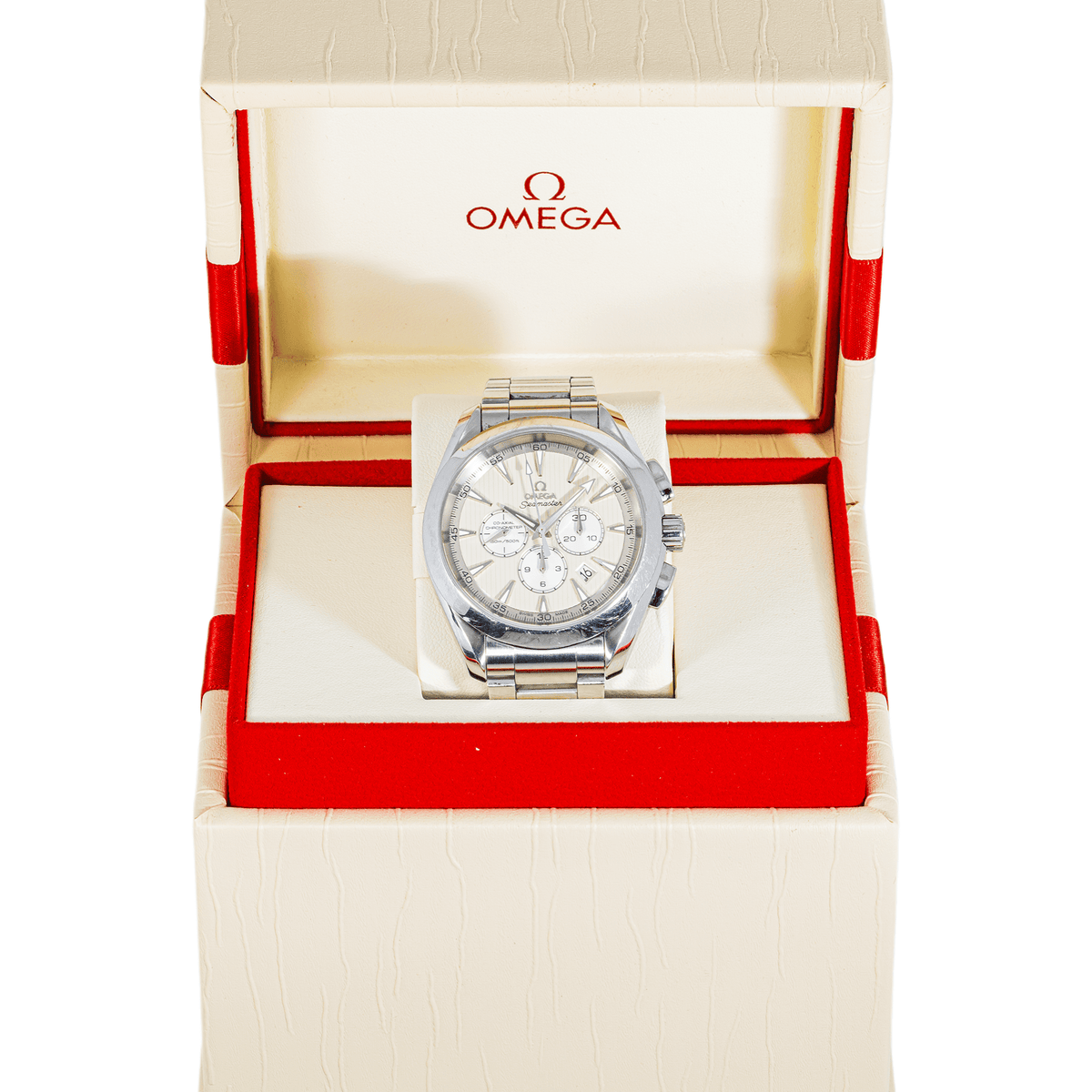 Pre-Owned Omega Speedmaster Chronoscope 44.25mm Silver Dial Stainless Steel Bracelet Watch