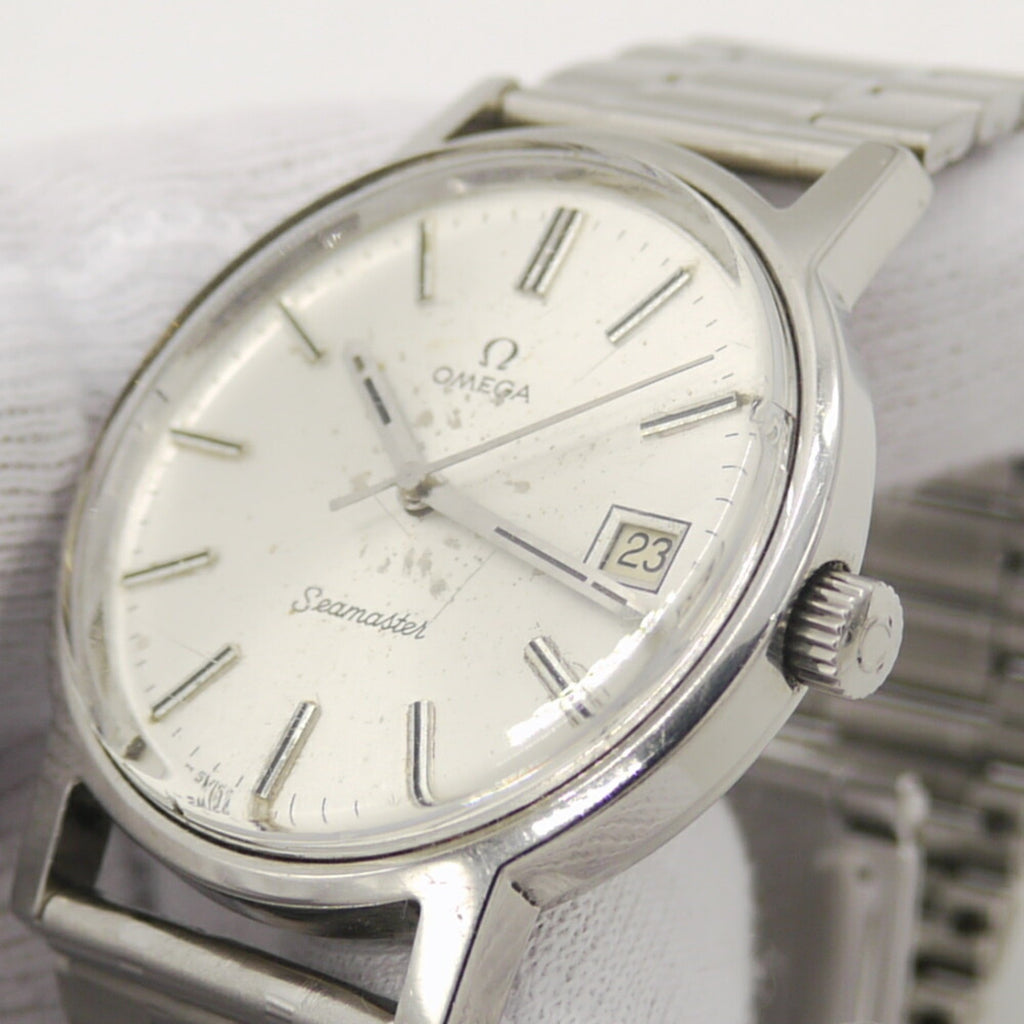 Pre-Owned OMEGA Seamaster manual winding watch silver dial (Fair)