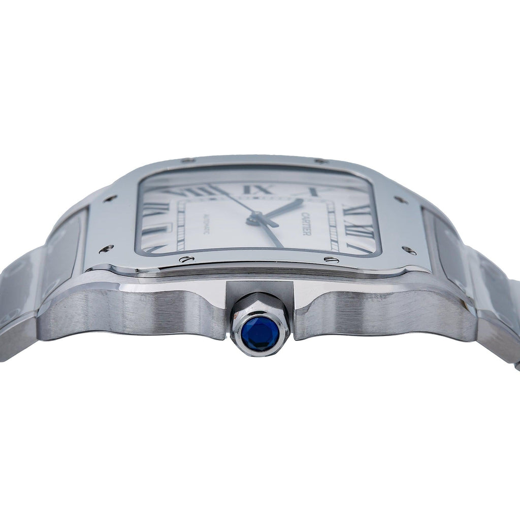 Pre-Owned Cartier Santos WSSA0030 40MM White Dial With Stainless Steel Bracelet