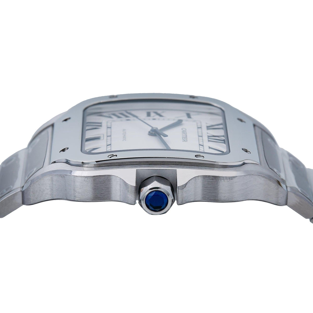 Pre-Owned Cartier Santos WSSA0030 40MM White Dial With Stainless Steel Bracelet