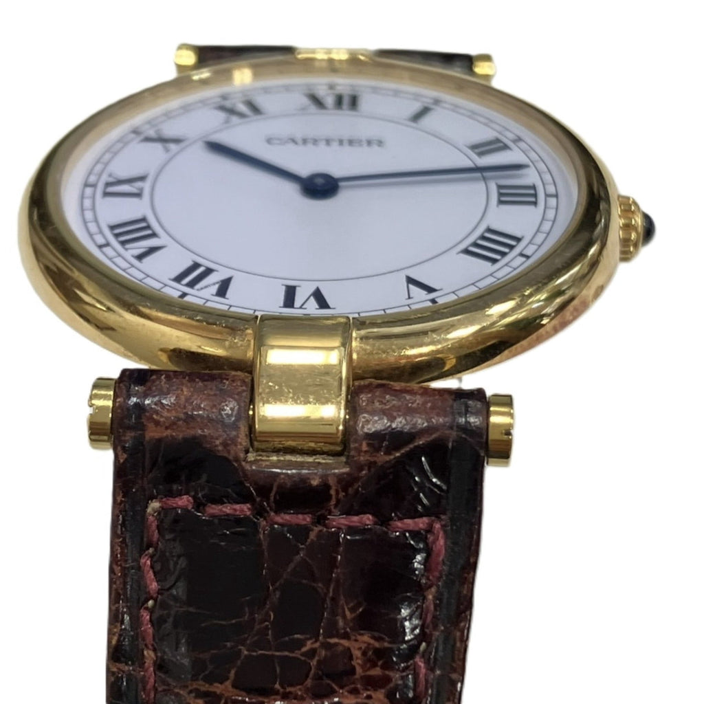 Pre-Owned Cartier Vendome Louis LM Watch, Total Weight 25g, 18K Gold Leather Strap, Quartz...