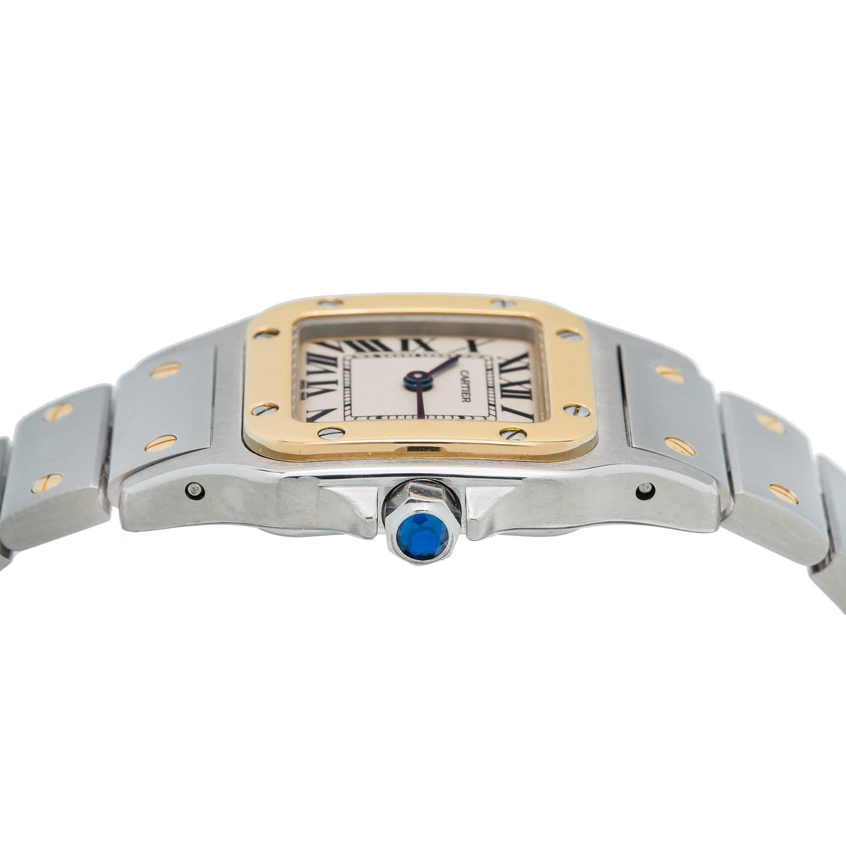 Pre-Owned Cartier Santos Galbee W20012C4 24MM Cream Dial With Two Tone Bracelet