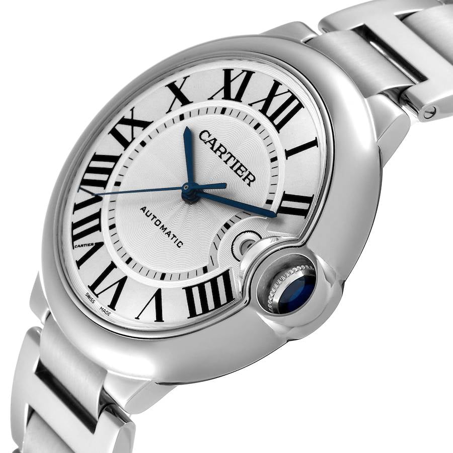 Pre-Owned Cartier Ballon Bleu 42mm W69012Z4 White Dial With Stainless Steel Bracelet