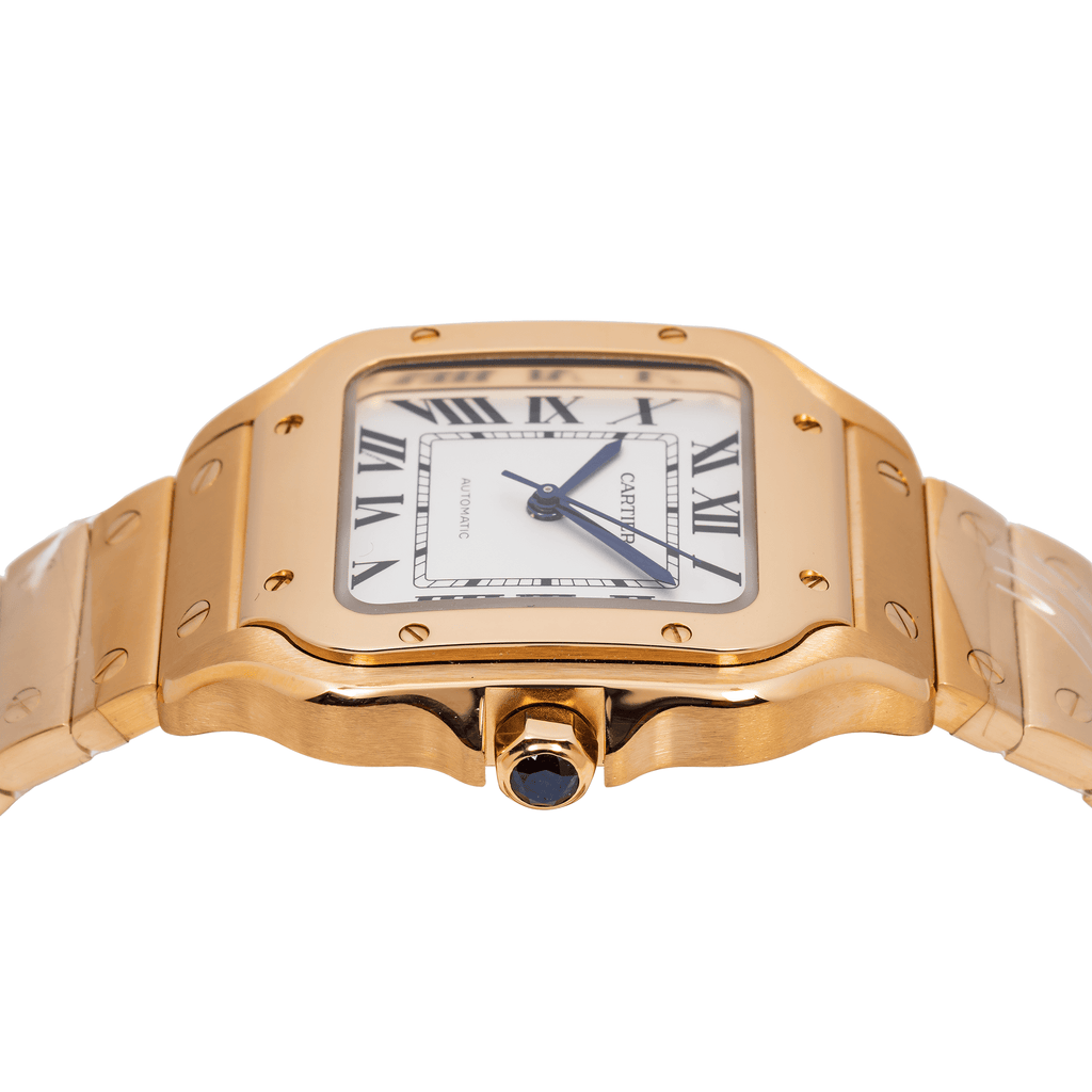 Pre-Owned CARTIER SANTOS DE CARTIER WGSA0029 39.8MM WHITE DIAL WITH YELLOW GOLD BRACELET
