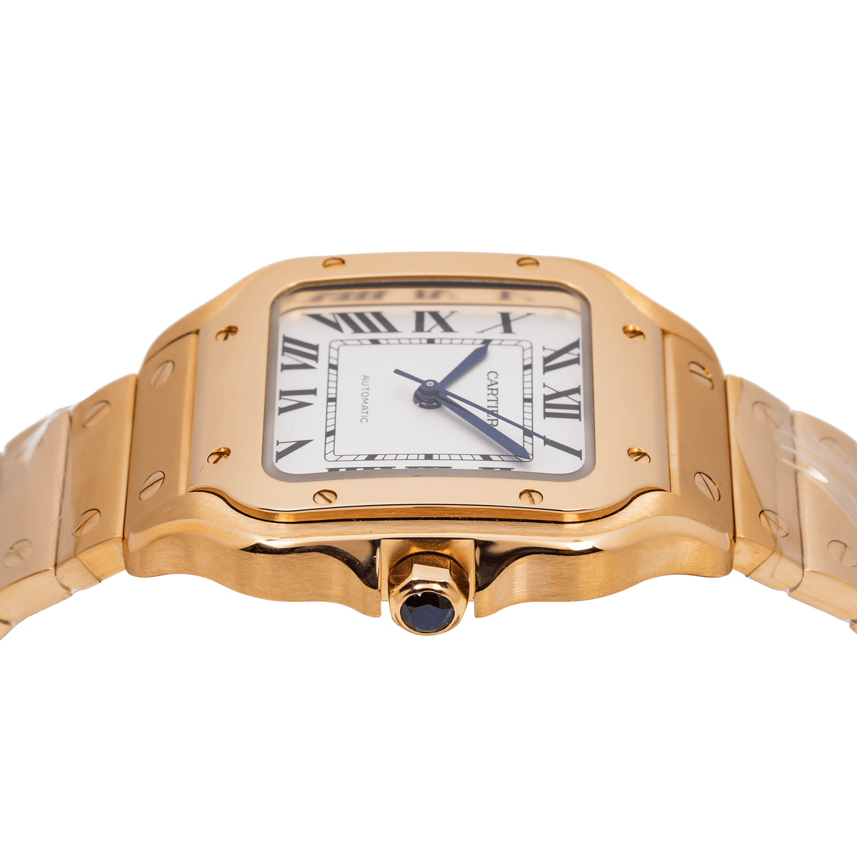 Pre-Owned CARTIER SANTOS DE CARTIER WGSA0029 39.8MM WHITE DIAL WITH YELLOW GOLD BRACELET