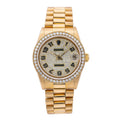 Pre-Owned Rolex Datejust 31MM 68278 Diamond Paved Arabic Dial Diamond Bezel 18K Yellow Gold President Bracelet 2.5ct