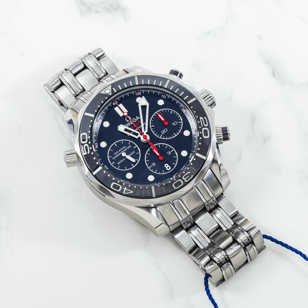 Pre-Owned Omega Seamaster Diver 300M Chronograph 42mm Black Dial Stainless Steel Bracelet Watch