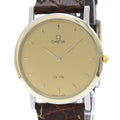 Pre-Owned OMEGA De Ville Prestige Quartz Gold Plated Mens Watch 7400.11 Polished