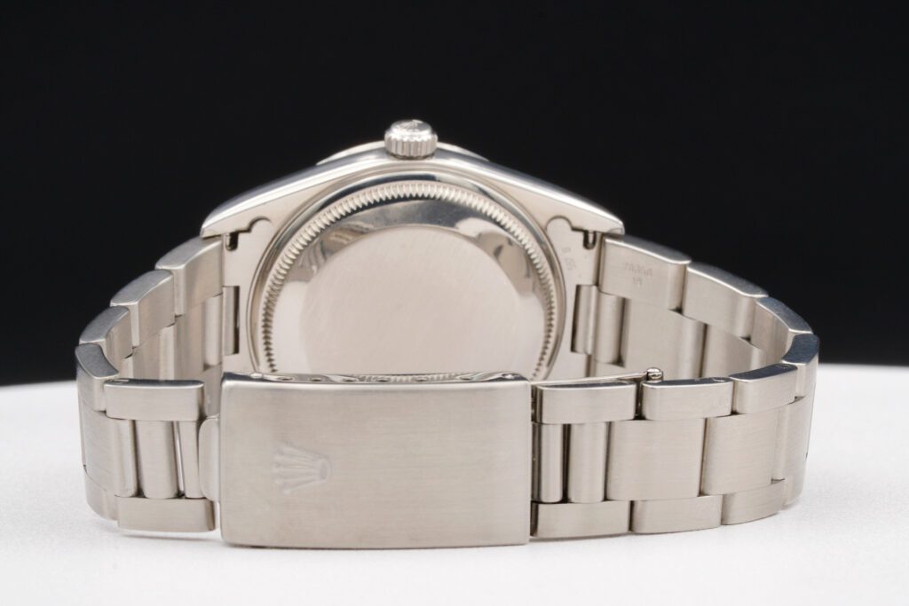 Pre-Owned Mens Rolex Stainless Steel Air-King Watch Salmon Arabic Dial 14000