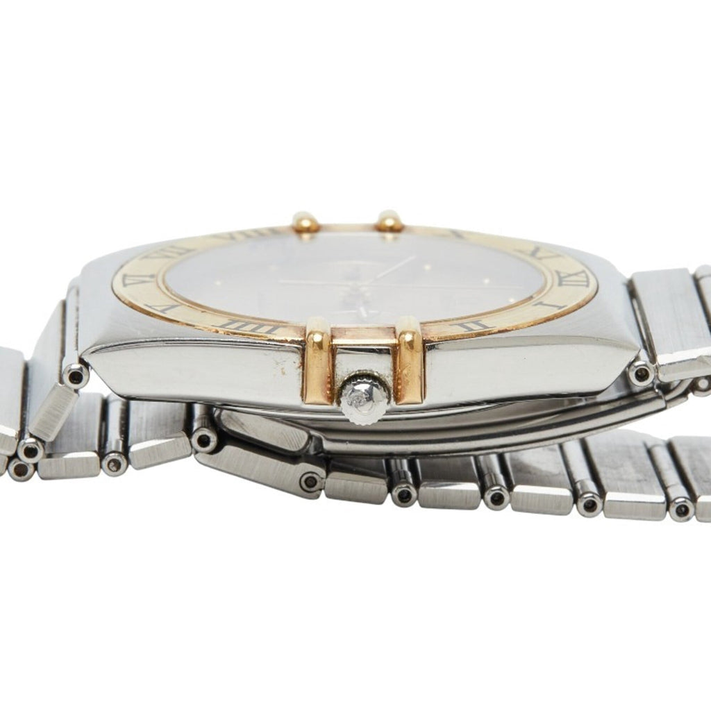 Pre-Owned Omega Constellation Day-Date Watch 396.1070 Quartz Gold Dial Stainless Steel Solid...