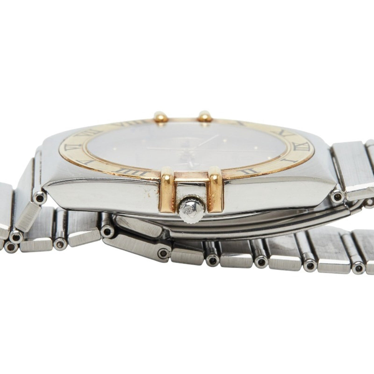 Pre-Owned Omega Constellation Day-Date Watch 396.1070 Quartz Gold Dial Stainless Steel Solid...