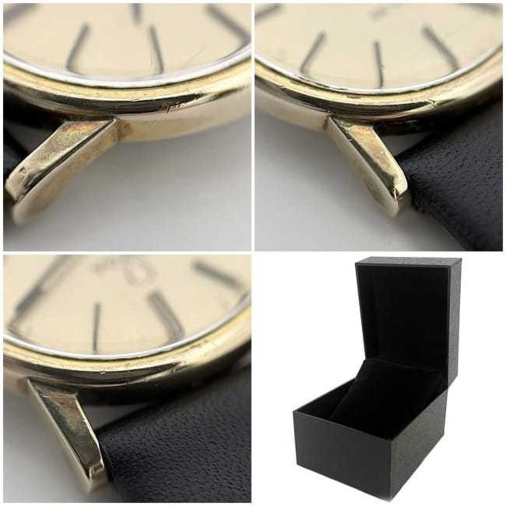 Pre-Owned Omega De Ville Watch f-25030 Gold Black Women's SS Leather Manual Winding OMEGA Dial...