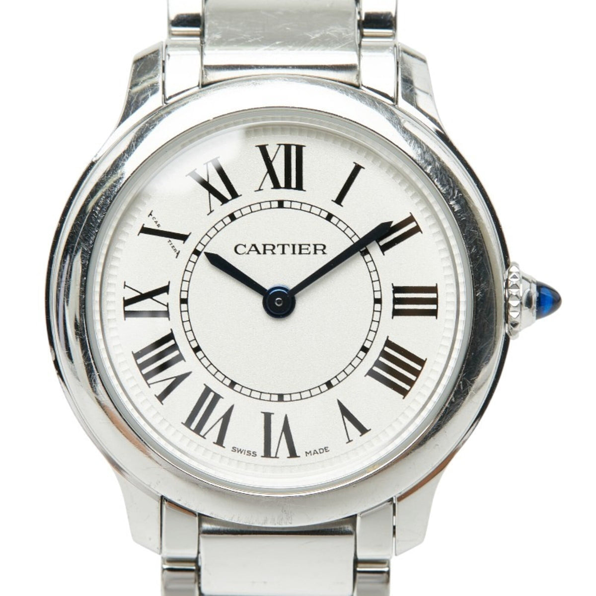 Pre-Owned Cartier Ronde Must de Online Exclusive Watch WSRN0033 Quartz White Dial Stainless...