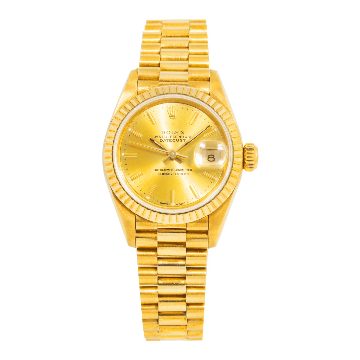 Pre-Owned Rolex Ladies 18K Yellow Gold Datejust 69178 with President Bracelet