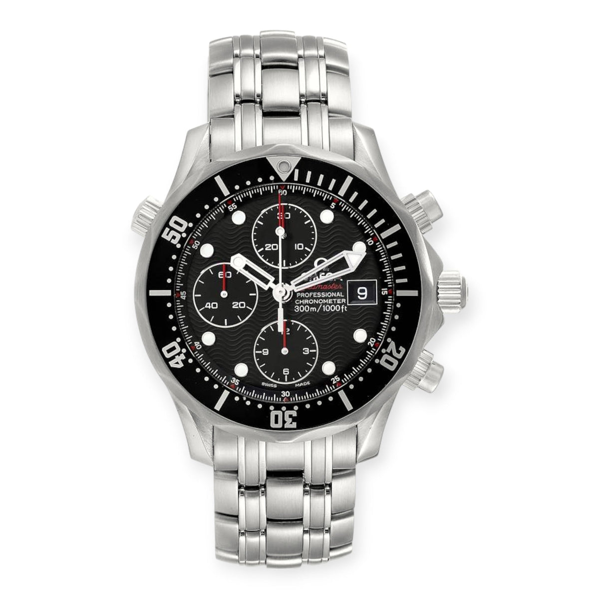 Pre-Owned Omega Seamaster Chronograph 213.30.42.40.01.001 Black Dial Steel Mens Watch