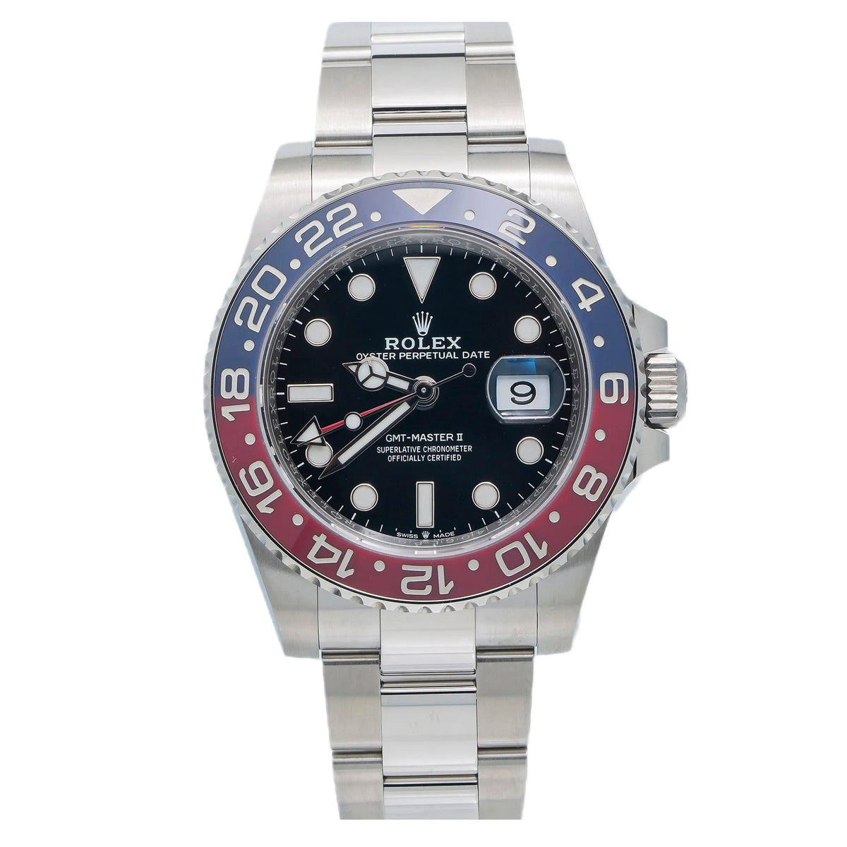 Pre-Owned Rolex GMT-Master II 40MM 126710BLRO Pepsi Black Dial Blue & Red Ceramic Bezel Stainless Steel Oyster Bracelet